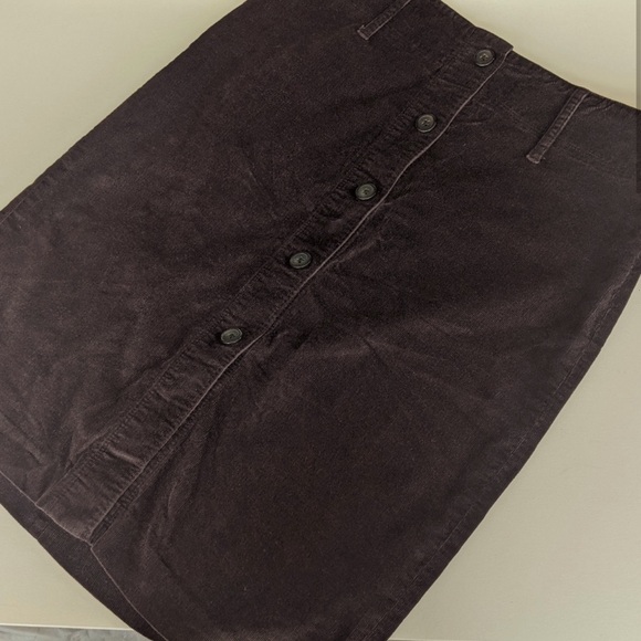 Express Stretch Button Down Brown Pencil Skirt - Picture 6 of 7